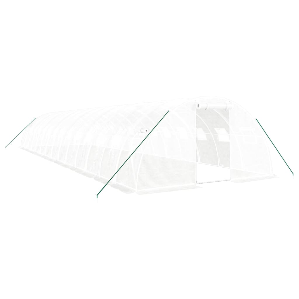 Fehér acélvázas melegház 56 m² 14 x 4 x 2 m 2