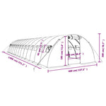 Fehér acélvázas melegház 56 m² 14 x 4 x 2 m 12