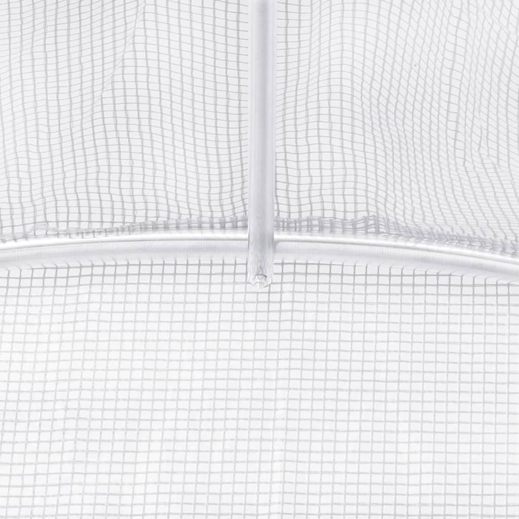 Fehér acélvázas melegház 56 m² 14 x 4 x 2 m 9