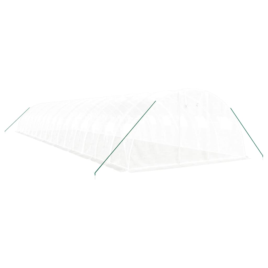 Fehér acélvázas melegház 64 m² 16 x 4 x 2 m 3