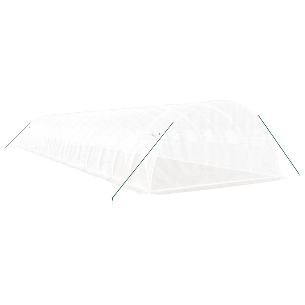 Fehér acélvázas melegház 64 m² 16 x 4 x 2 m 6