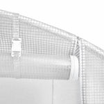 Fehér acélvázas melegház 64 m² 16 x 4 x 2 m 11