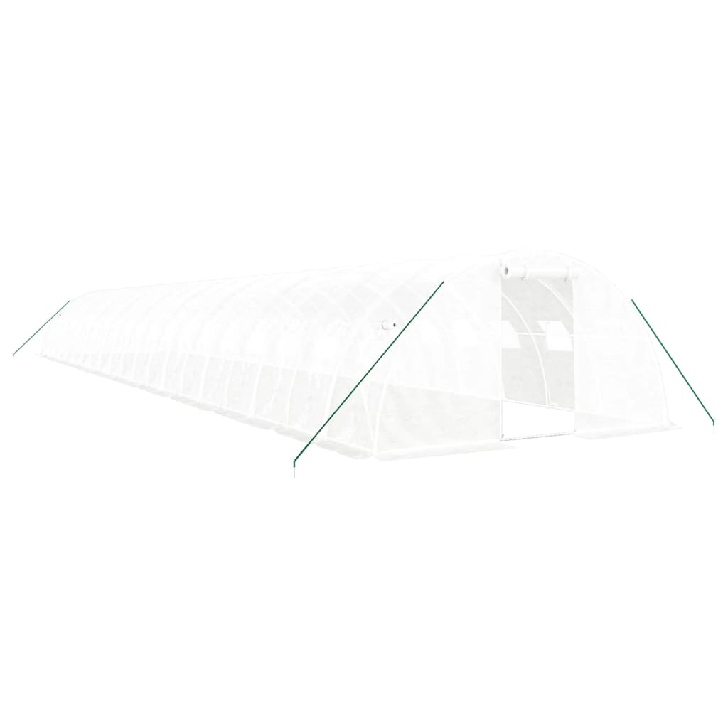 Fehér acélvázas melegház 80 m² 20x4x2 m 2