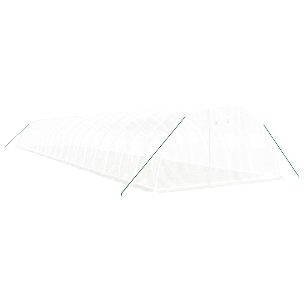 Fehér acélvázas melegház 80 m² 20x4x2 m 3