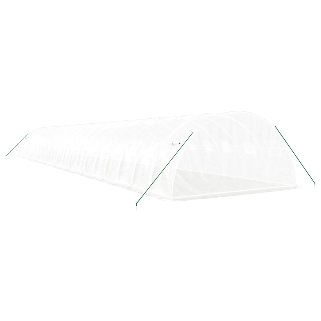 Fehér acélvázas melegház 80 m² 20x4x2 m 6