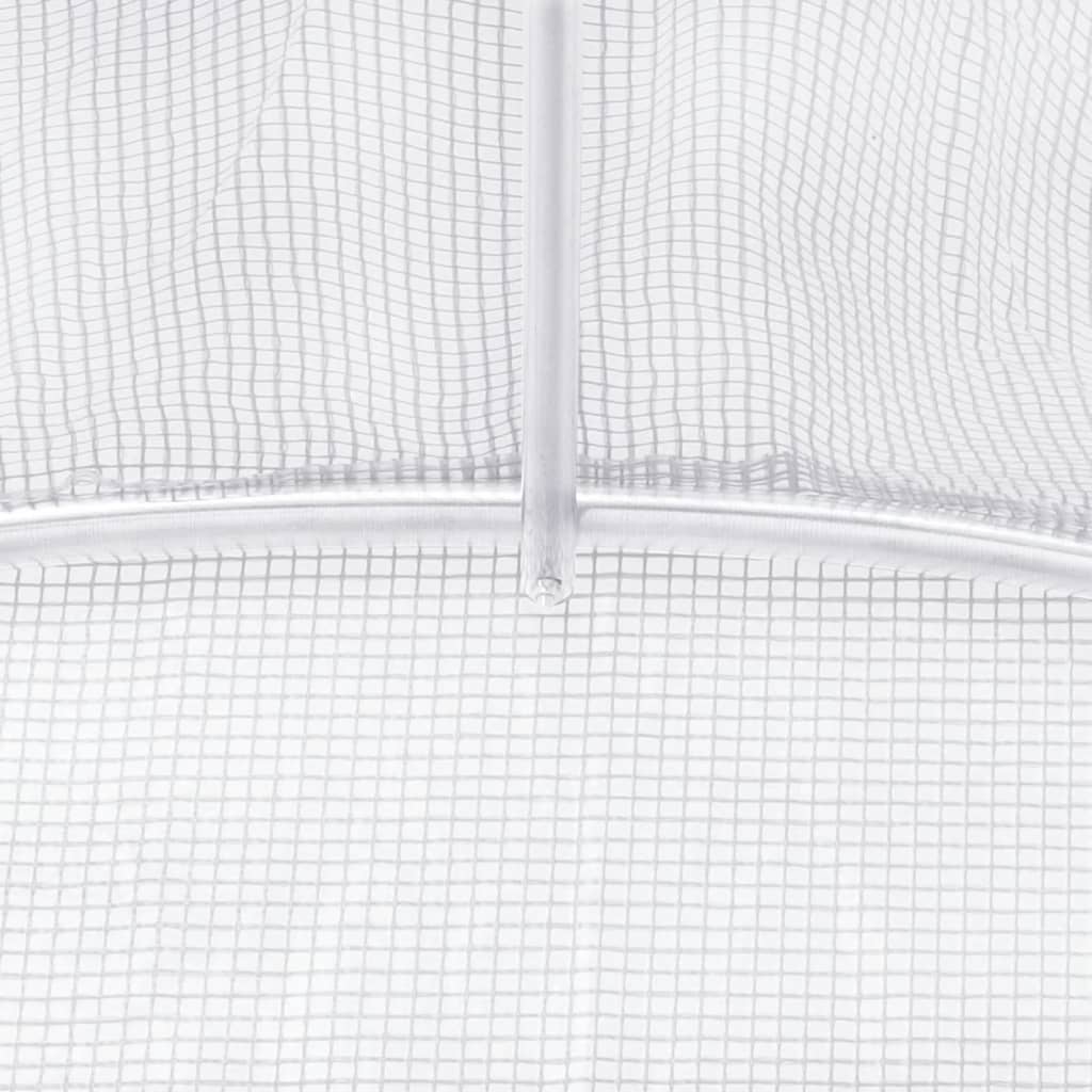 Fehér acélvázas melegház 80 m² 20x4x2 m 9