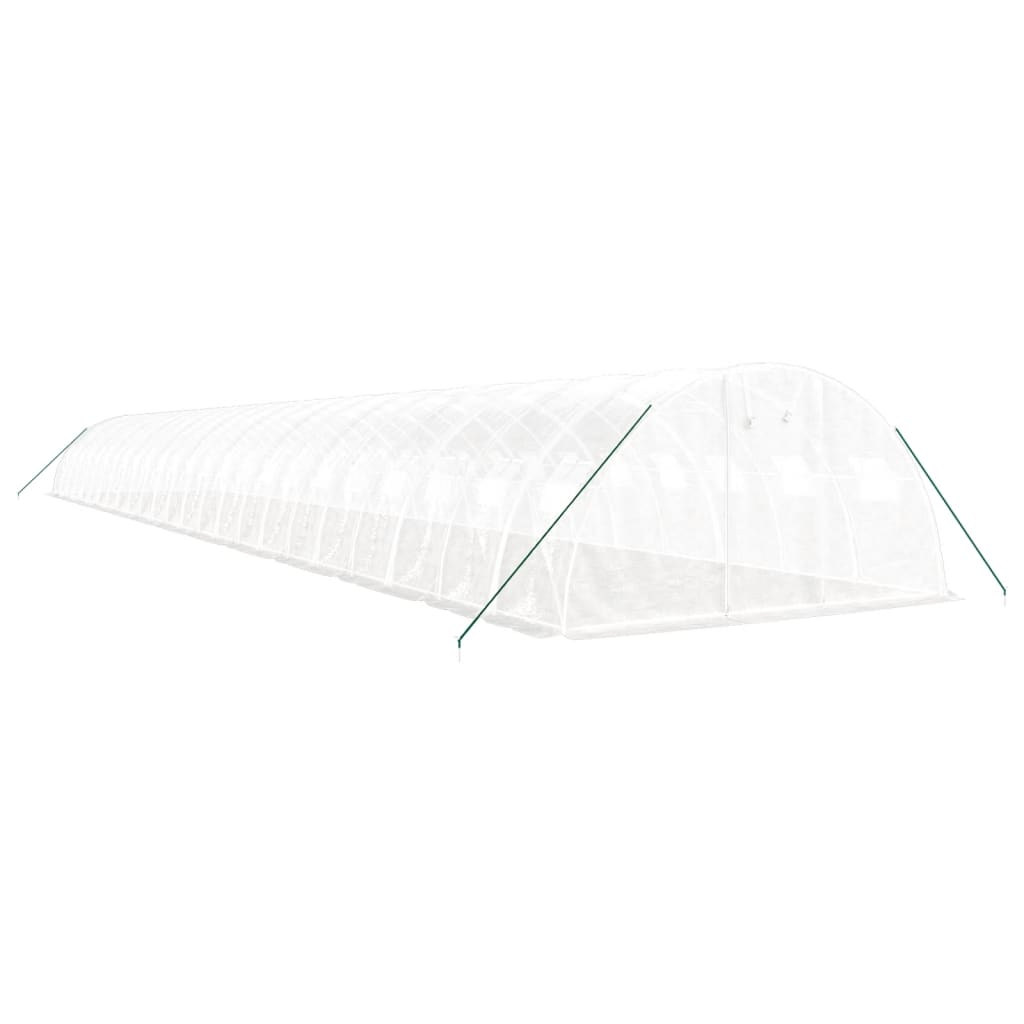 Fehér acélvázas melegház 96 m² 24 x 4 x 2 m 3