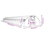 Fehér acélvázas melegház 96 m² 24 x 4 x 2 m 12