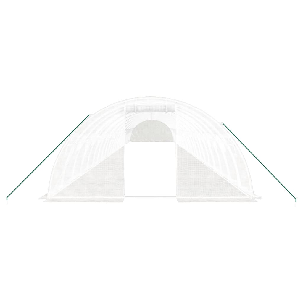 Fehér acélvázas melegház 96 m² 24 x 4 x 2 m 4