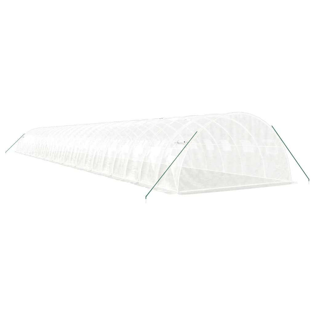 Fehér acélvázas melegház 96 m² 24 x 4 x 2 m 6