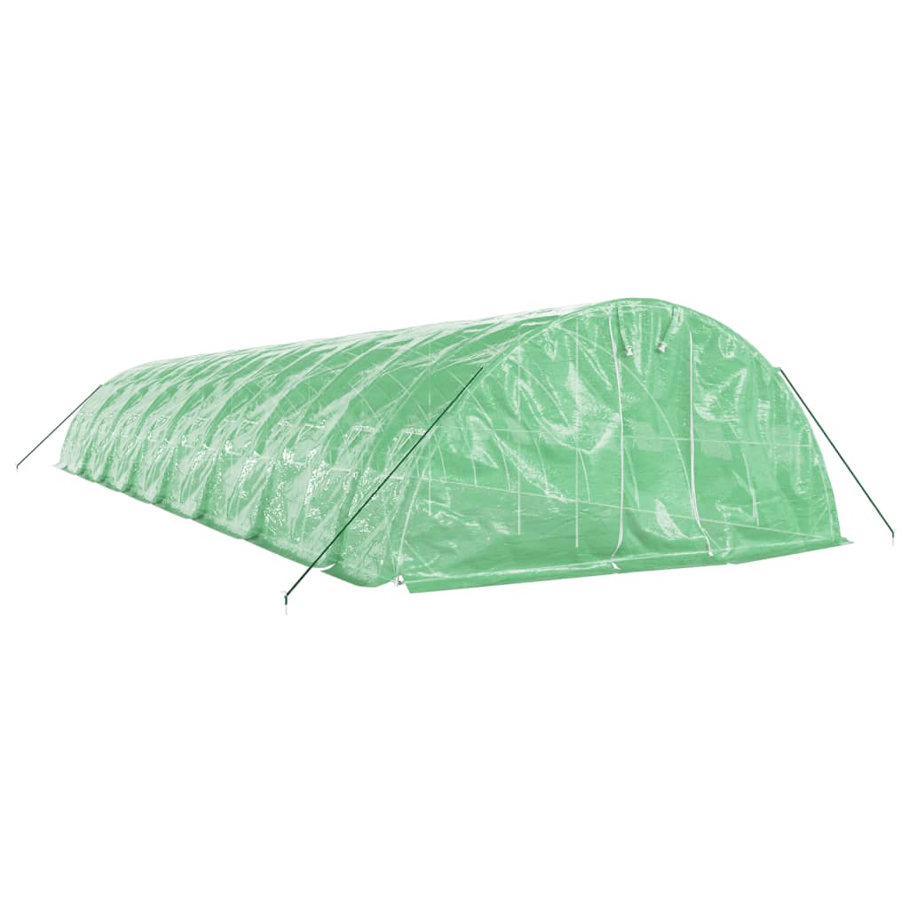 Zöld acélvázas melegház 80 m² 16 x 5 x 2,3 m 3