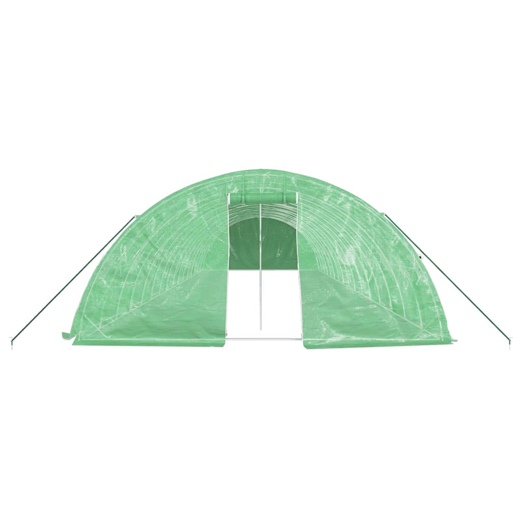 Zöld acélvázas melegház 80 m² 16 x 5 x 2,3 m 4