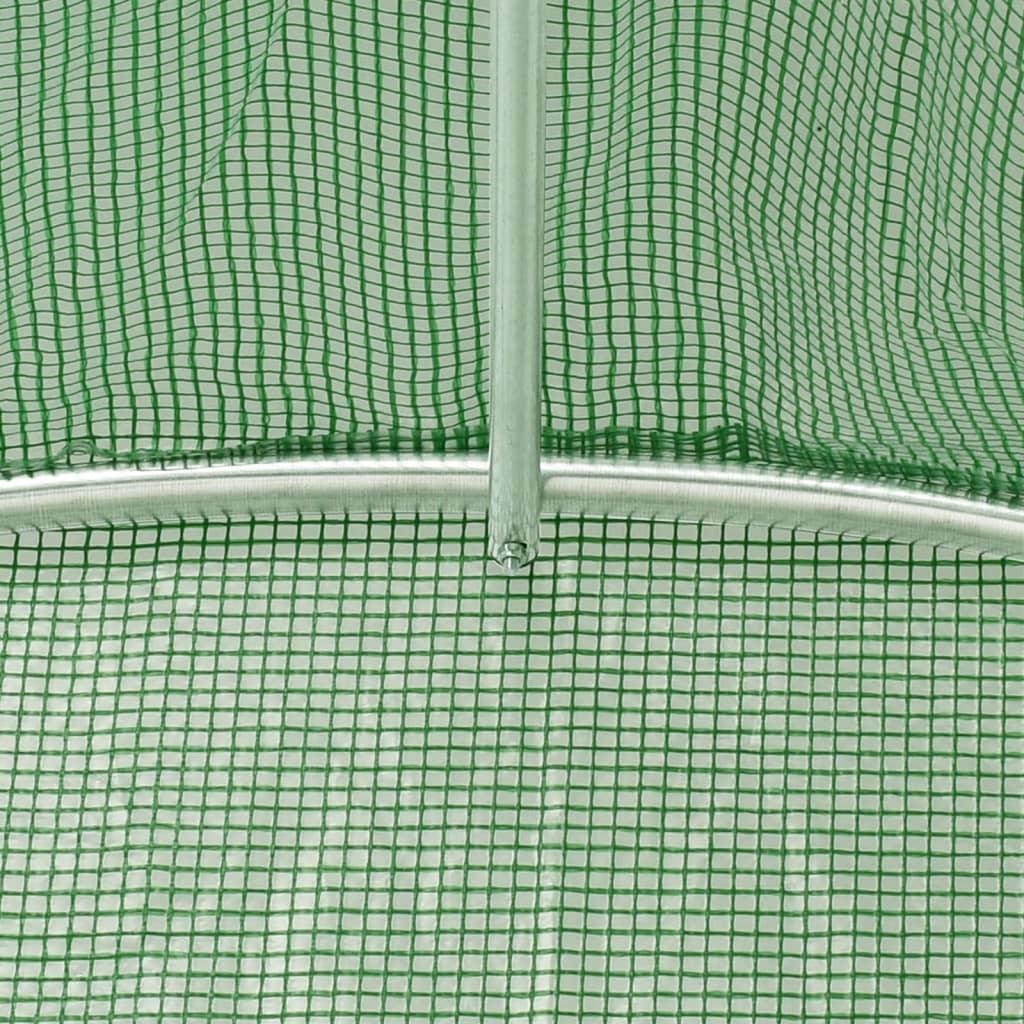 Zöld acélvázas melegház 80 m² 16 x 5 x 2,3 m 9