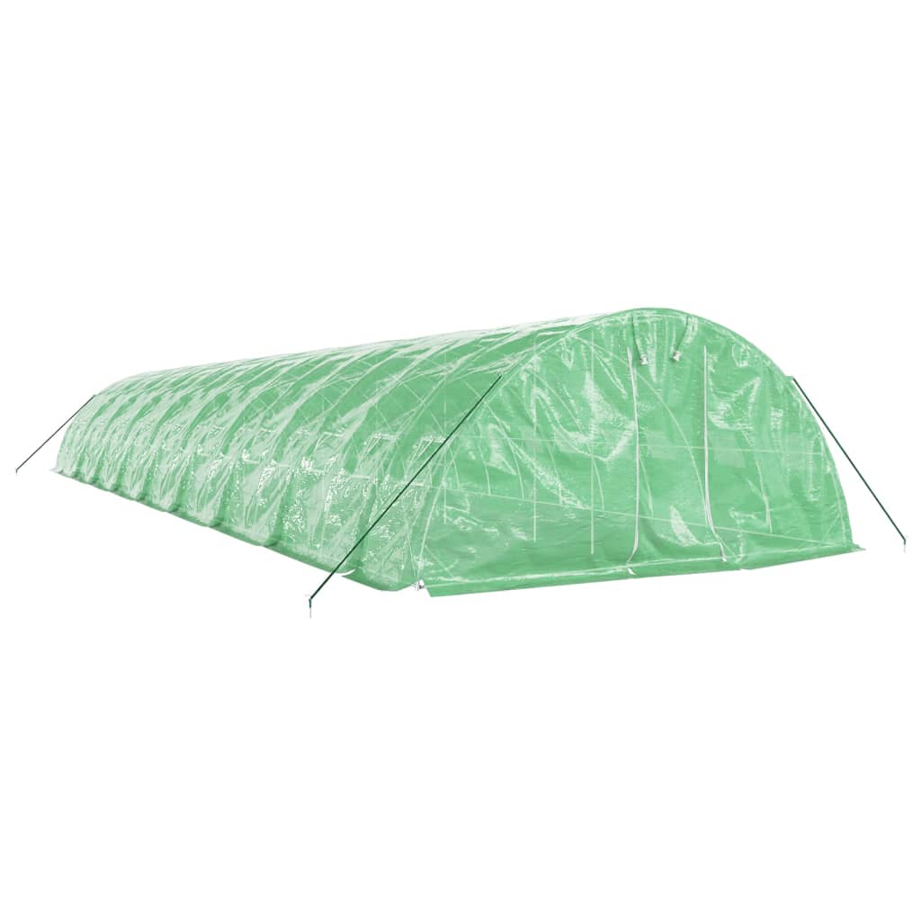 Zöld acélvázas melegház 90 m² 18 x 5 x 2,3 m 3