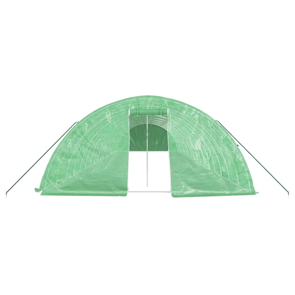 Zöld acélvázas melegház 90 m² 18 x 5 x 2,3 m 4