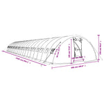 Zöld acélvázas melegház 110 m² 22 x 5 x 2,3 m 12