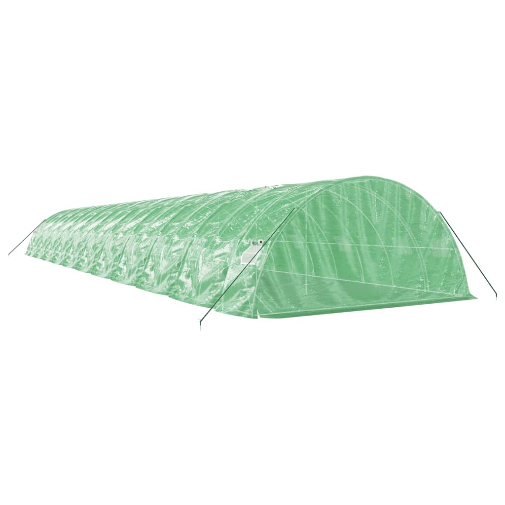 Zöld acélvázas melegház 110 m² 22 x 5 x 2,3 m 6