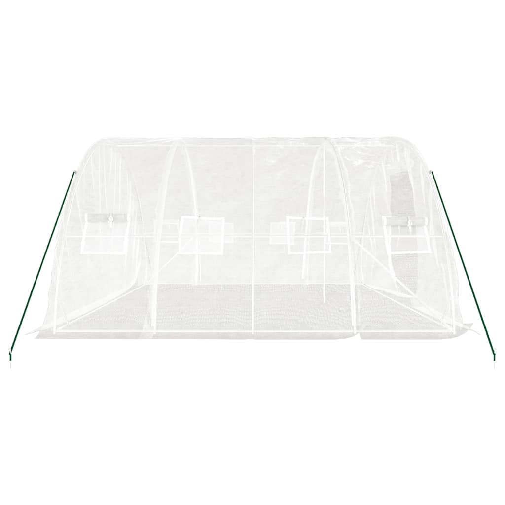 Fehér üvegház acélvázzal 20 m² 5x4x2,3 m 5