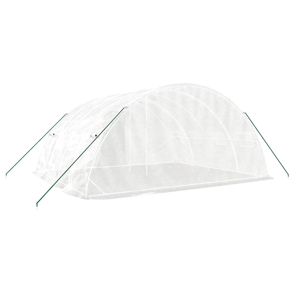 Fehér üvegház acélvázzal 20 m² 5x4x2,3 m 6