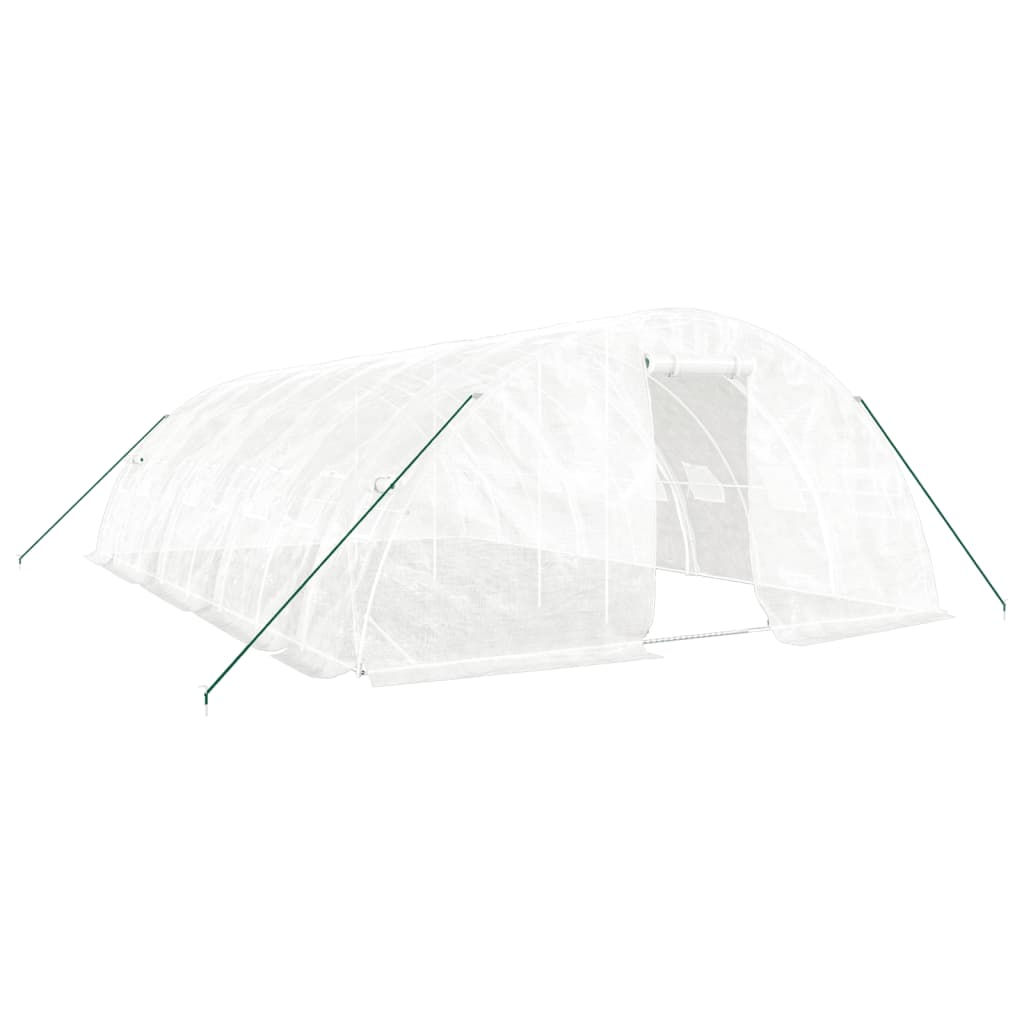 Fehér acélvázas melegház 40 m² 8 x 5 x 2,3 m 2