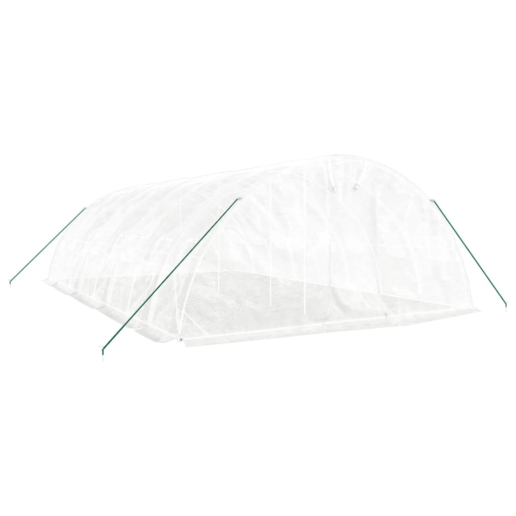 Fehér acélvázas melegház 40 m² 8 x 5 x 2,3 m 3