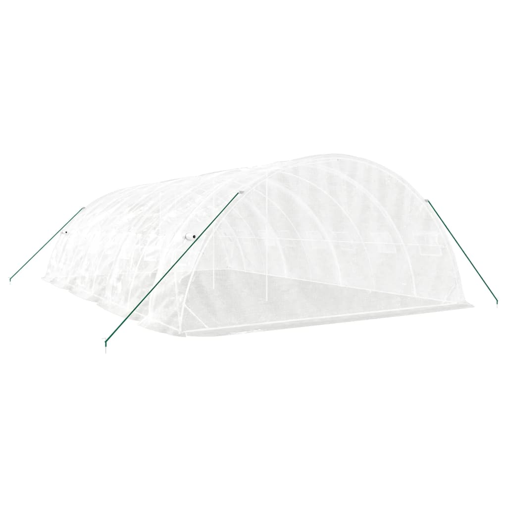 Fehér acélvázas melegház 40 m² 8 x 5 x 2,3 m 6