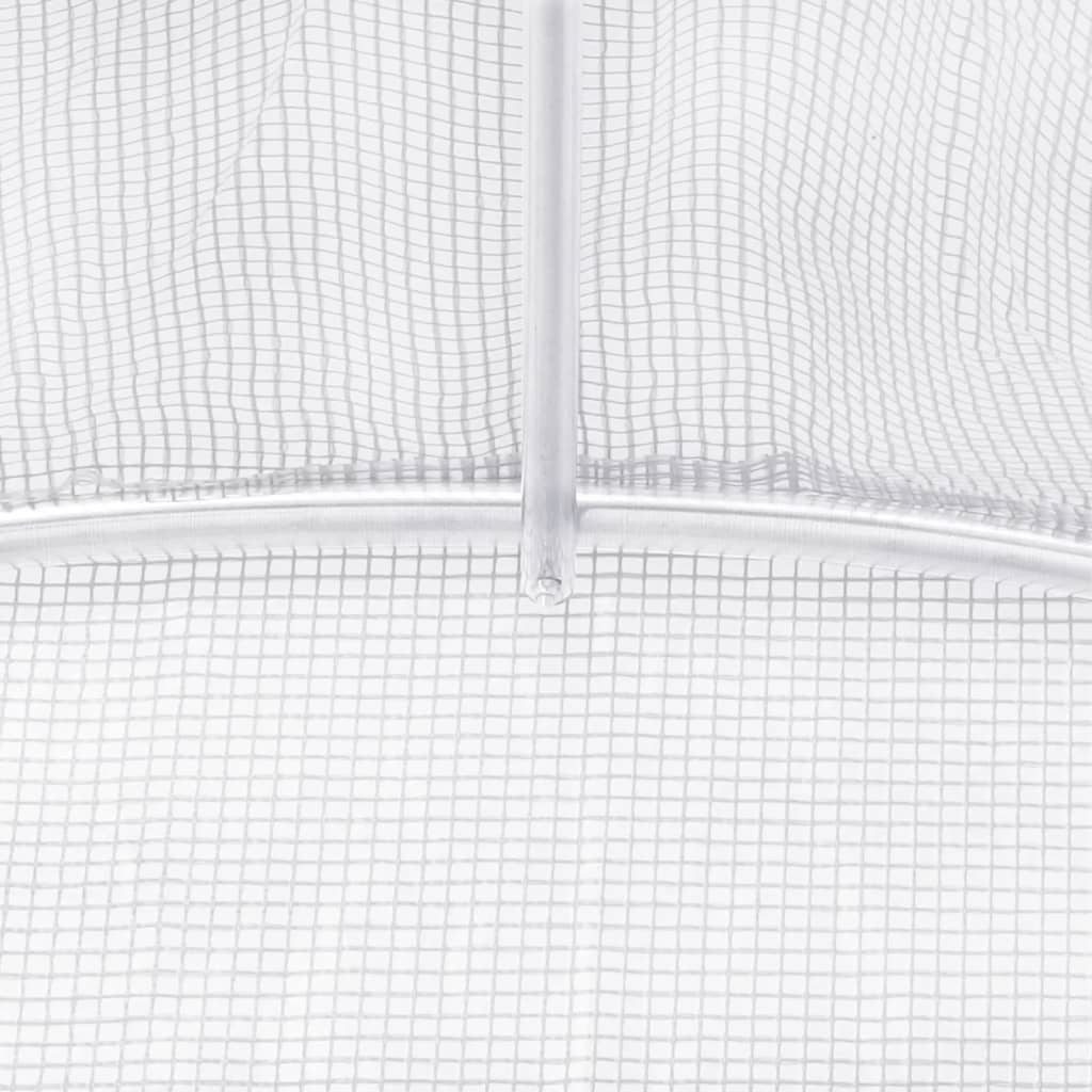 Fehér acélvázas melegház 40 m² 8 x 5 x 2,3 m 9
