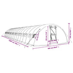 Fehér acélvázas melegház 90 m² 18 x 5 x 2,3 m 12