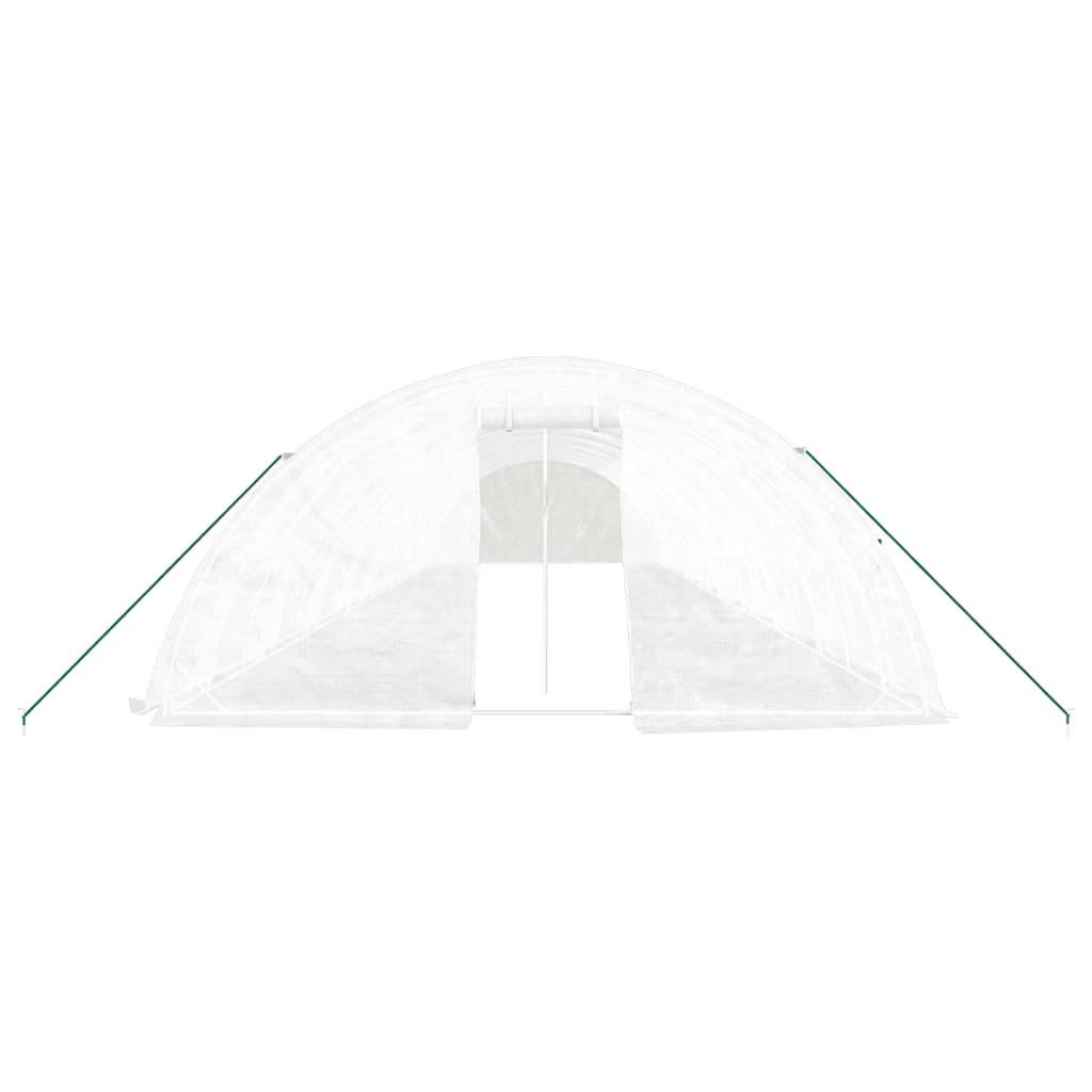 Fehér acélvázas melegház 90 m² 18 x 5 x 2,3 m 4