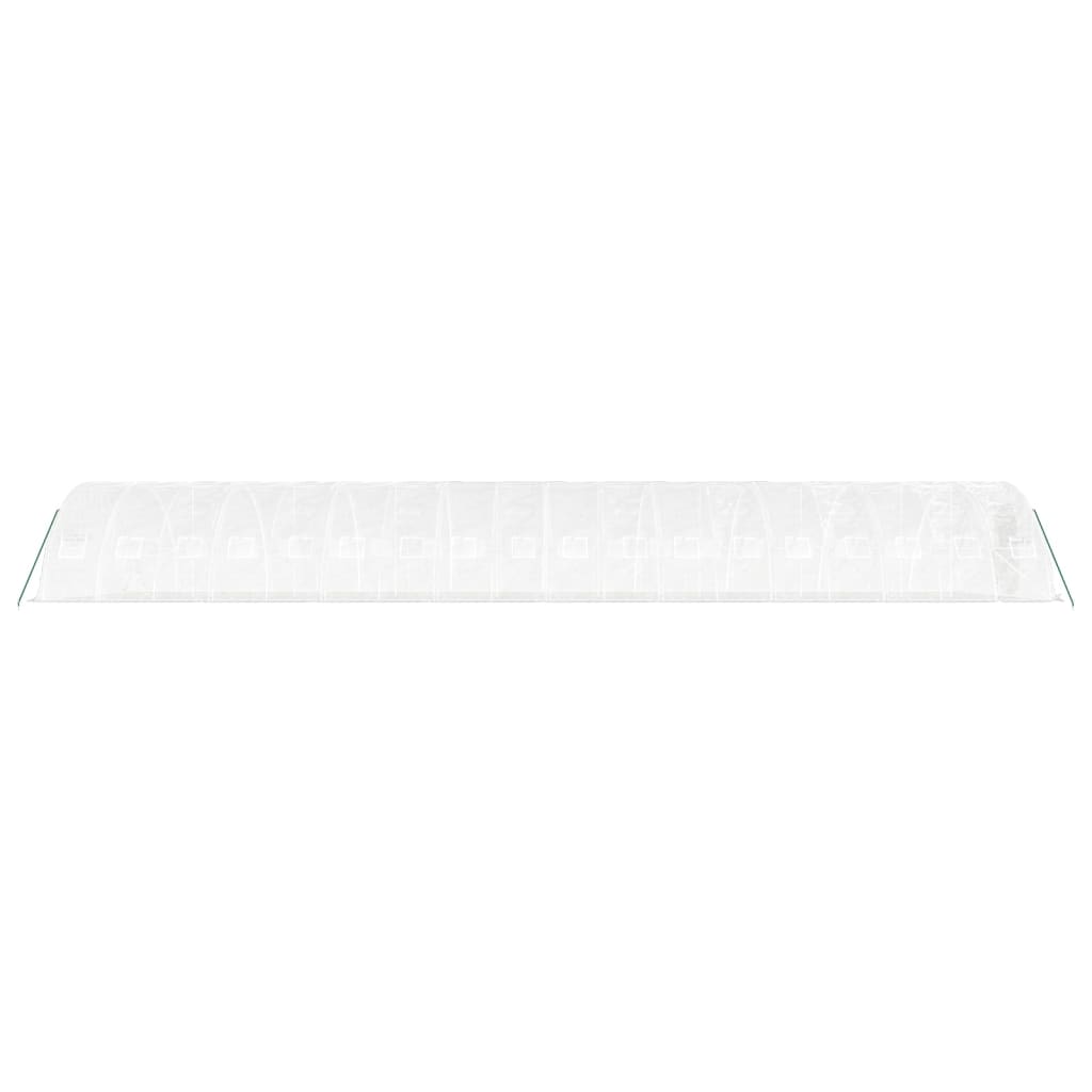 Fehér acélvázas melegház 90 m² 18 x 5 x 2,3 m 5