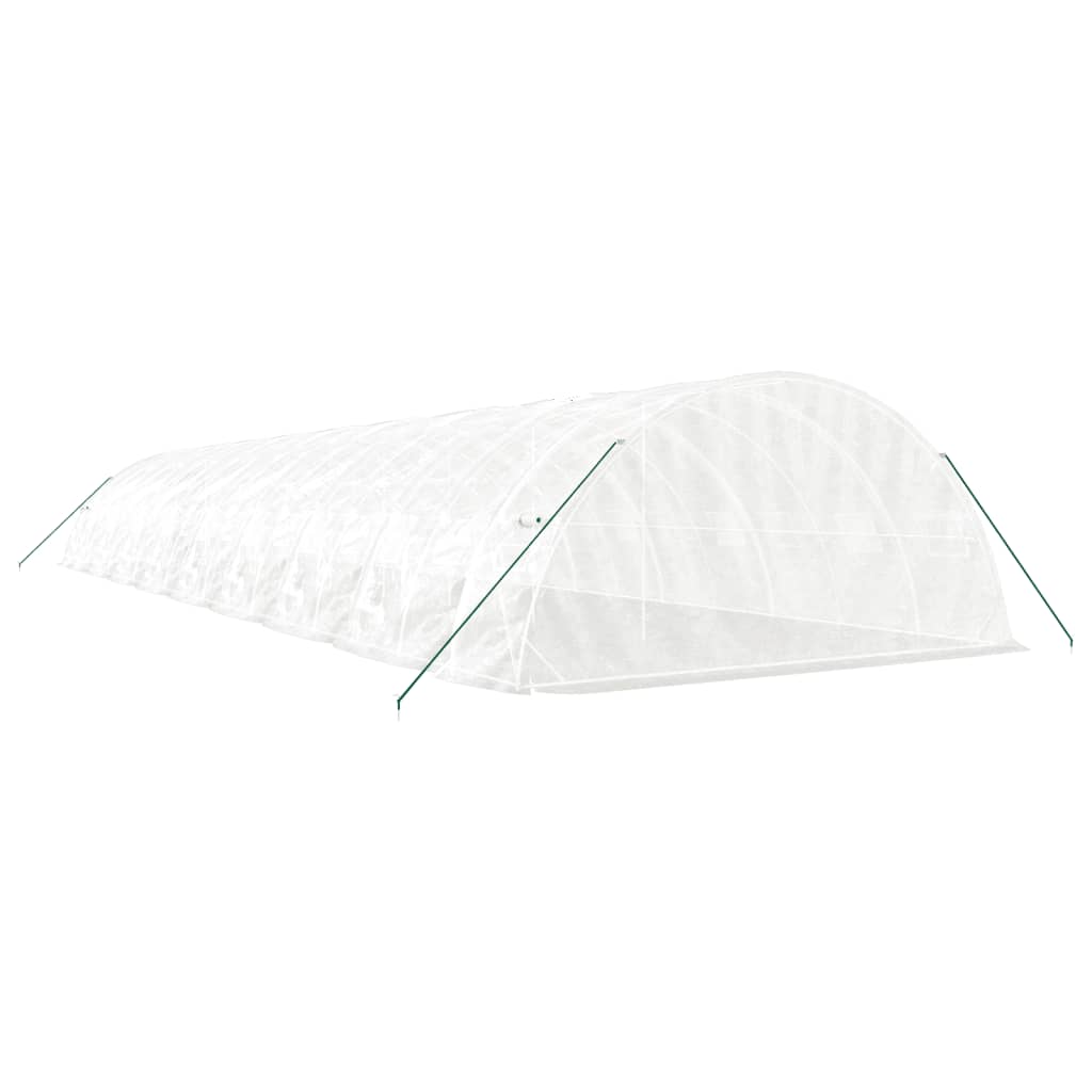 Fehér acélvázas melegház 90 m² 18 x 5 x 2,3 m 6