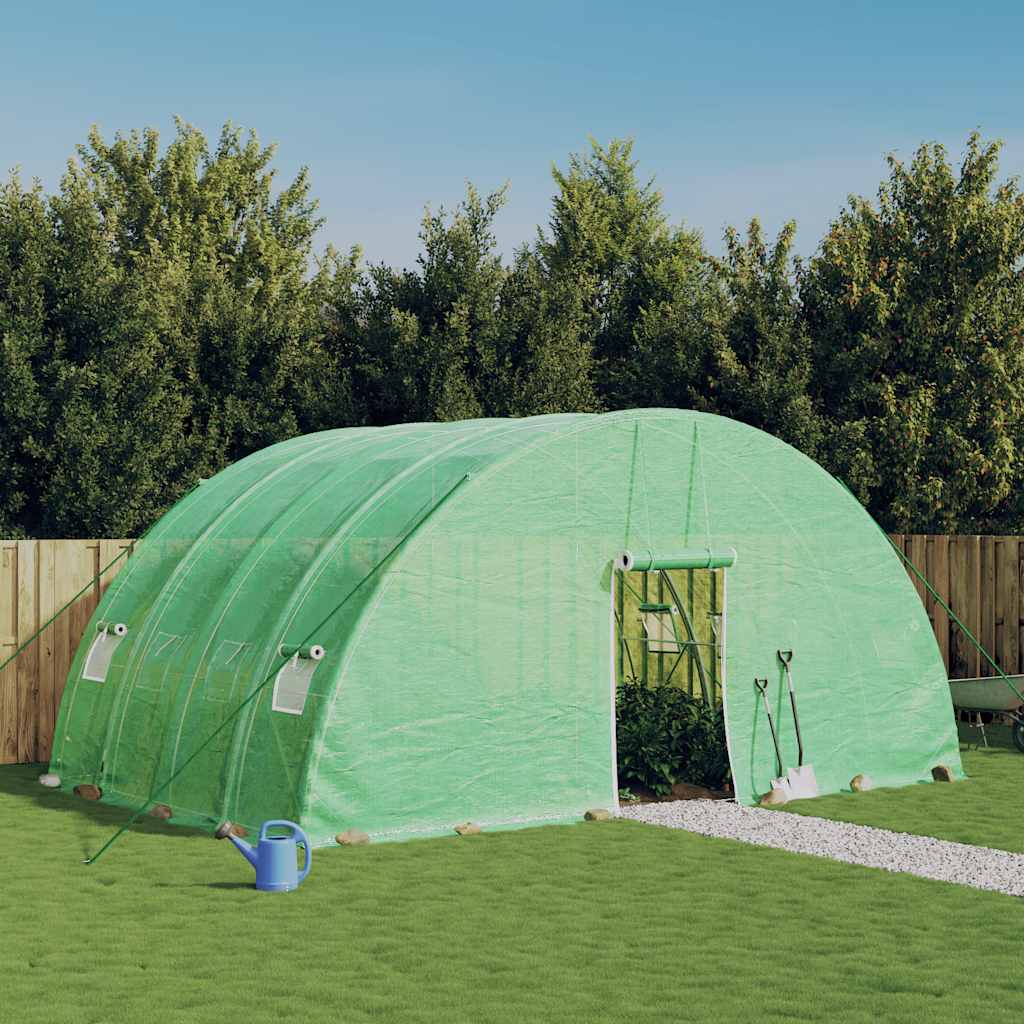 Zöld üvegház acélvázzal 24 m² 6x4x2,85 m