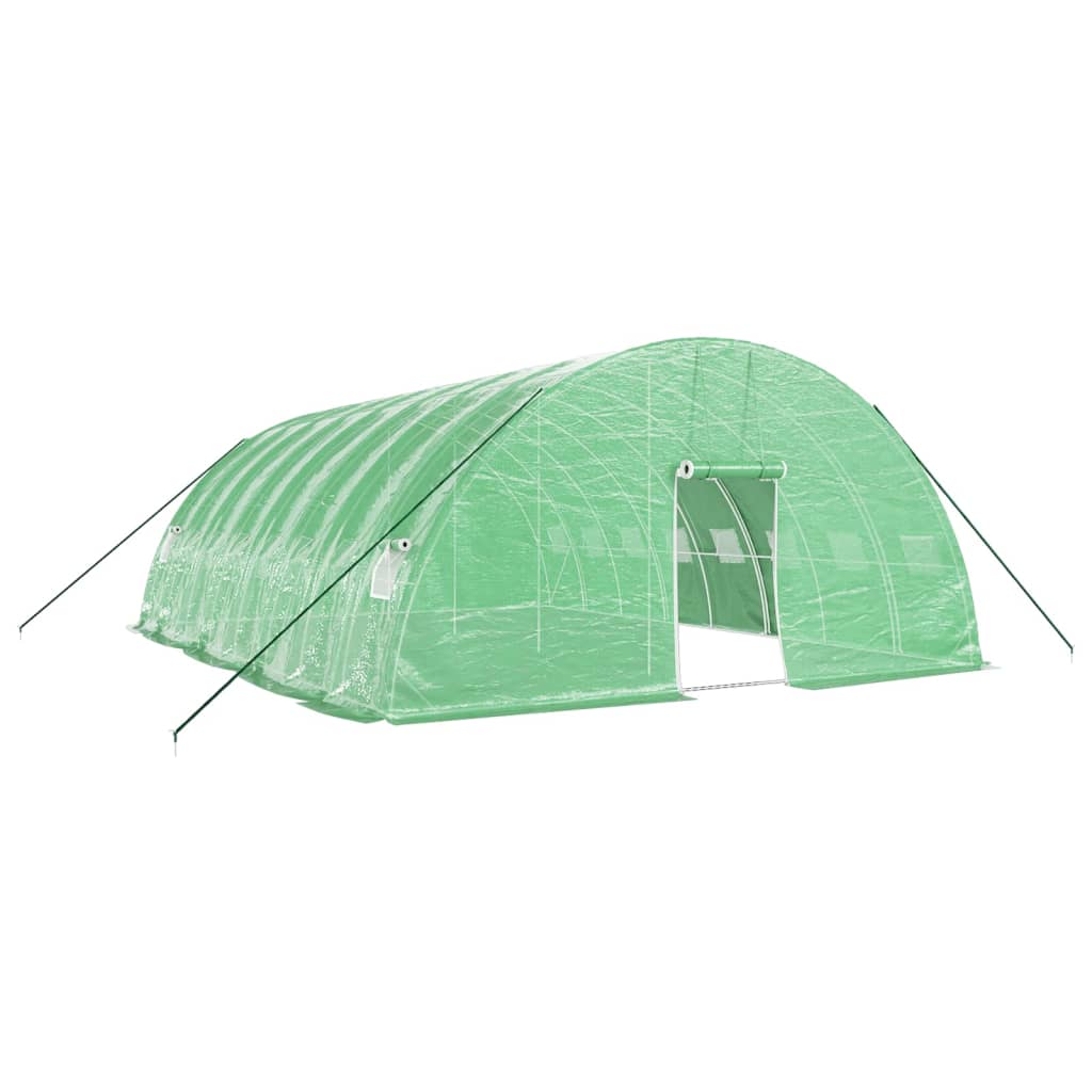 Zöld acélvázas melegház 48 m² 8 x 6 x 2,85 m 2