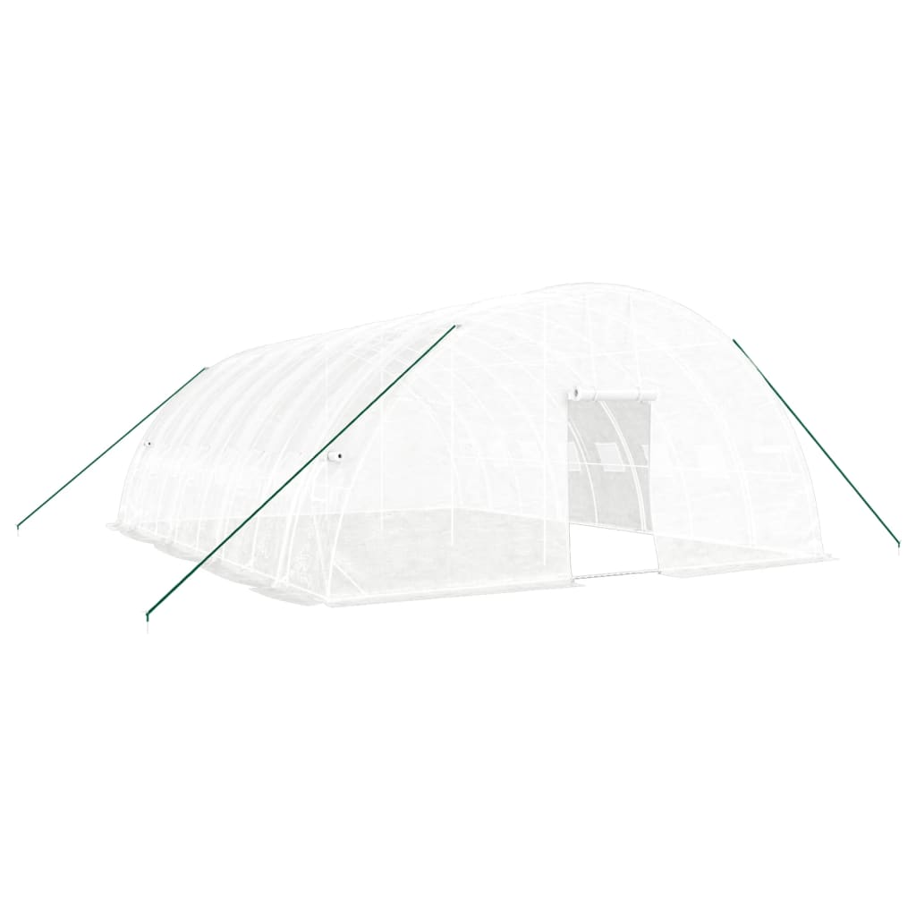 Fehér acélvázas melegház 48 m² 8 x 6 x 2,85 m 2