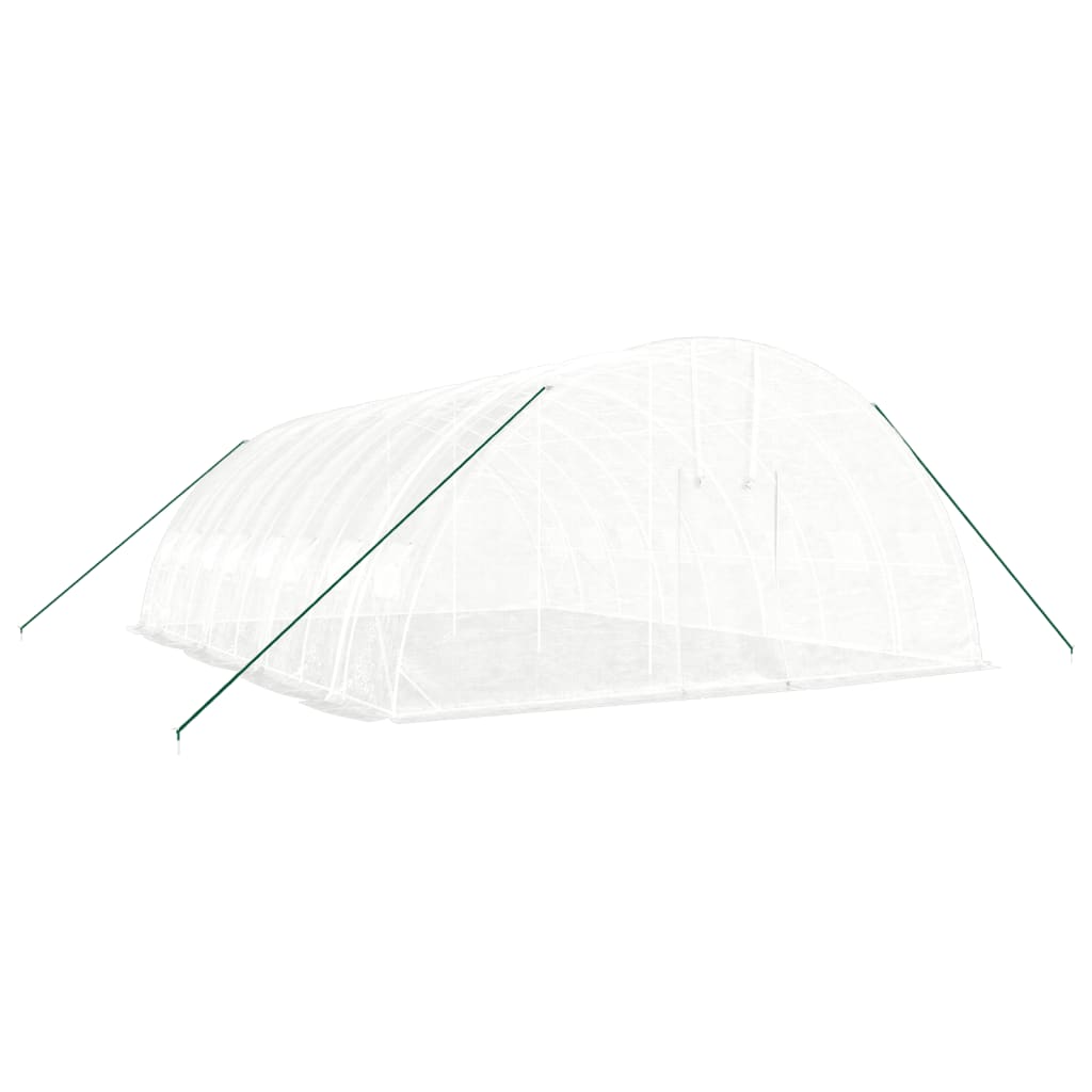 Fehér acélvázas melegház 48 m² 8 x 6 x 2,85 m 3