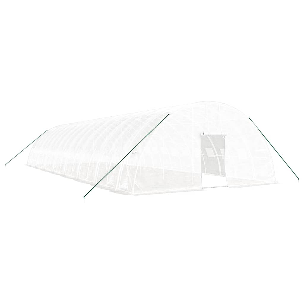 Fehér acélvázas melegház 96 m² 16 x 6 x 2,85 m 2