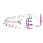 Fehér acélvázas melegház 96 m² 16 x 6 x 2,85 m 12