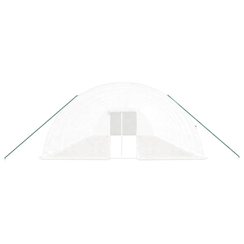 Fehér acélvázas melegház 96 m² 16 x 6 x 2,85 m 4