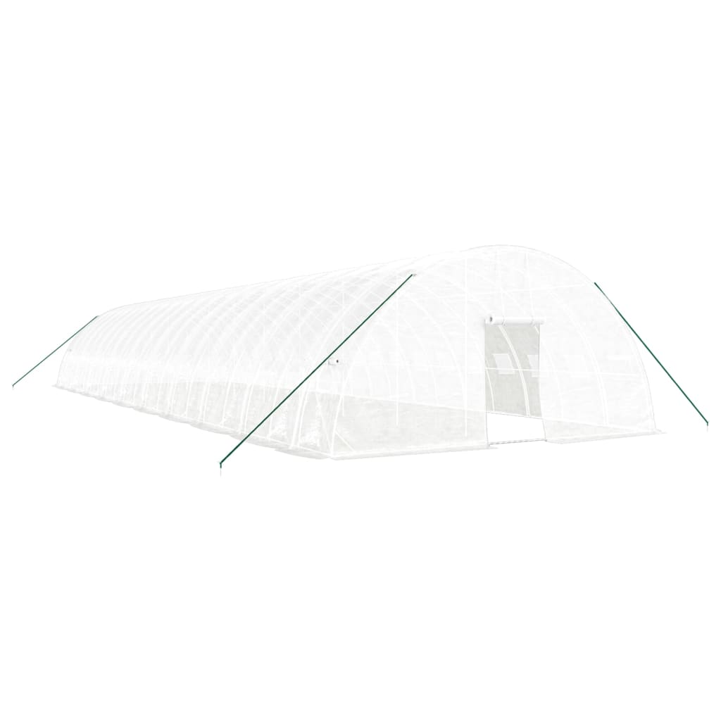Fehér acélvázas melegház 120 m² 20x6x2,85 m 2