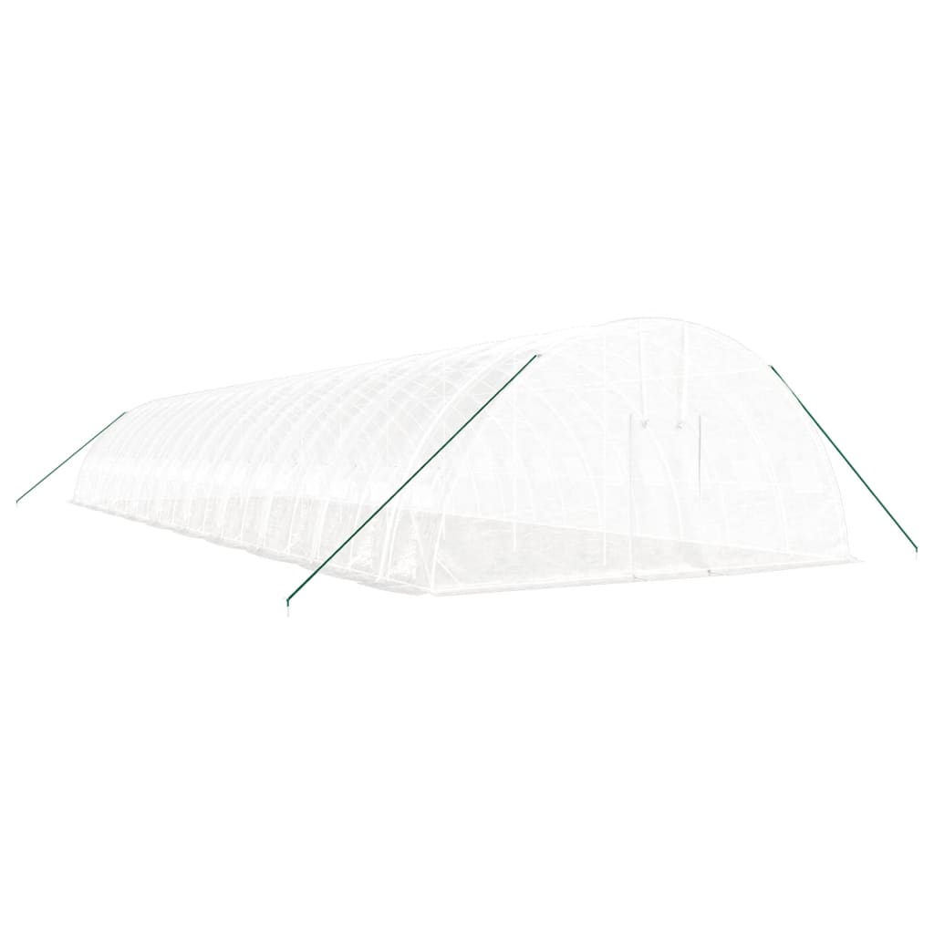 Fehér acélvázas melegház 120 m² 20x6x2,85 m 3