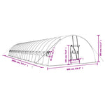 Fehér acélvázas melegház 120 m² 20x6x2,85 m 12