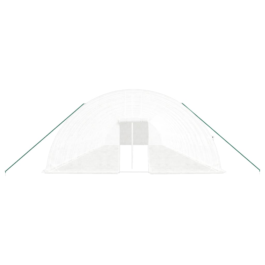 Fehér acélvázas melegház 120 m² 20x6x2,85 m 4
