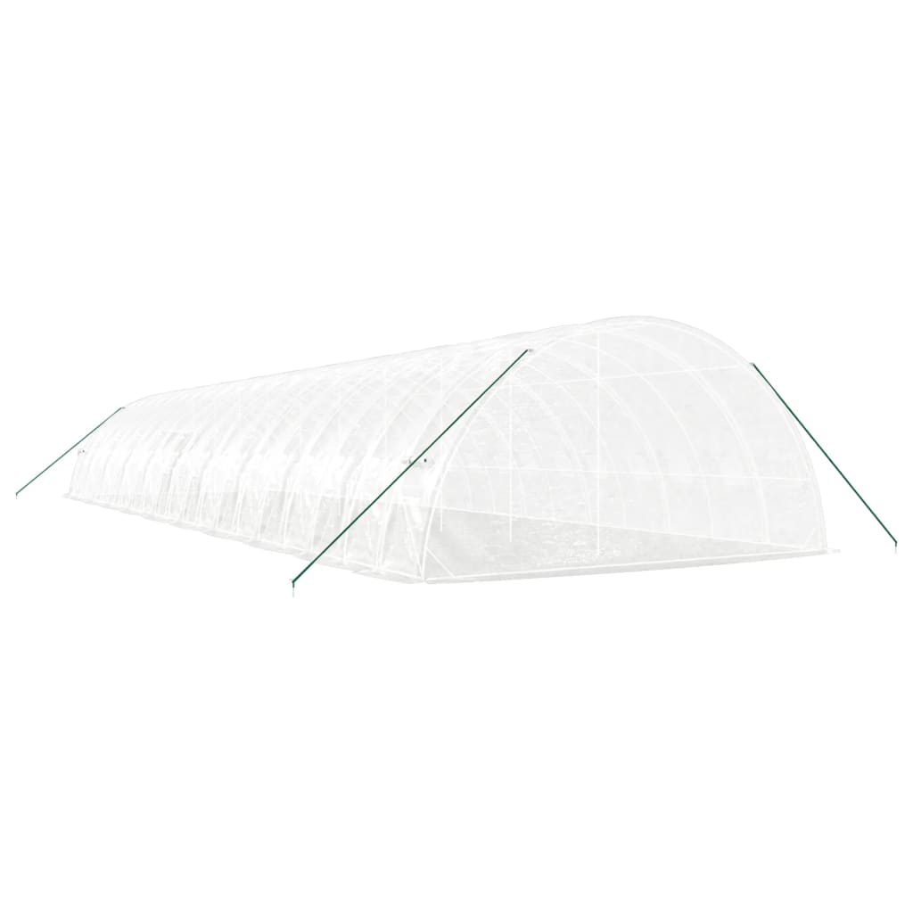 Fehér acélvázas melegház 120 m² 20x6x2,85 m 6
