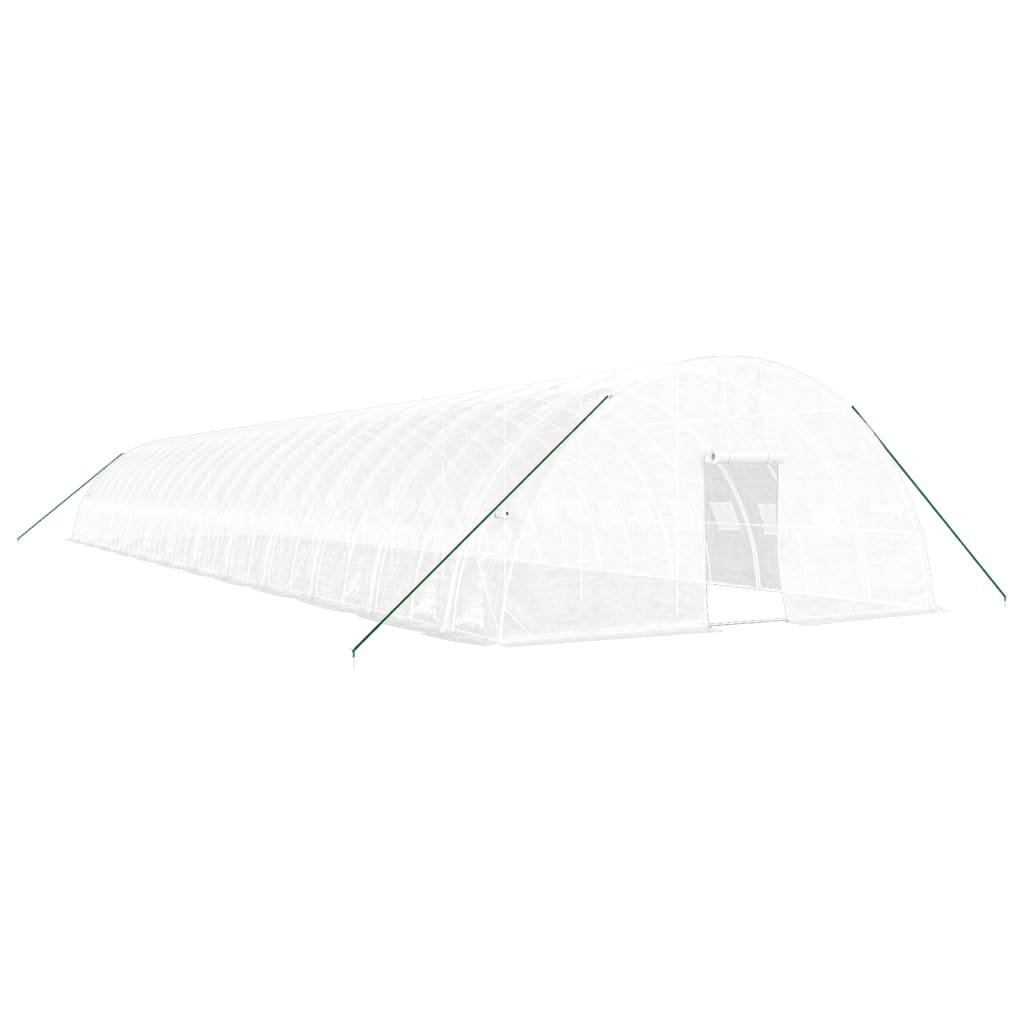 Fehér acélvázas melegház 144 m² 24x6x2,85 m 2