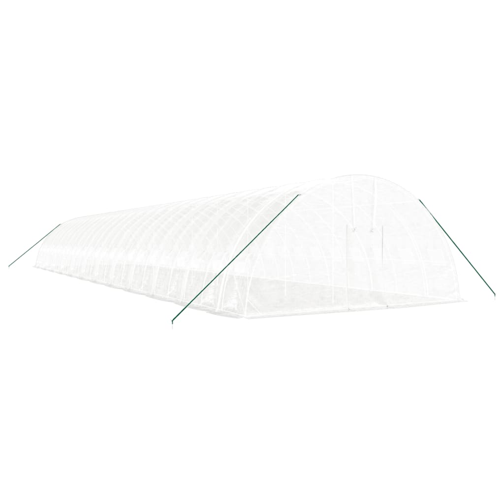 Fehér acélvázas melegház 144 m² 24x6x2,85 m 3
