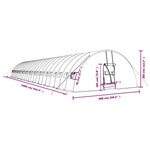 Fehér acélvázas melegház 144 m² 24x6x2,85 m 12