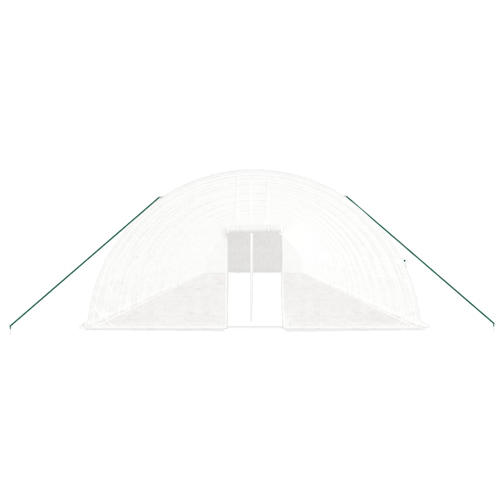 Fehér acélvázas melegház 144 m² 24x6x2,85 m 4