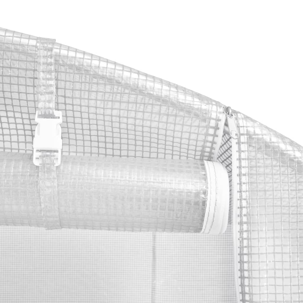 Fehér acélvázas melegház 144 m² 24x6x2,85 m 11