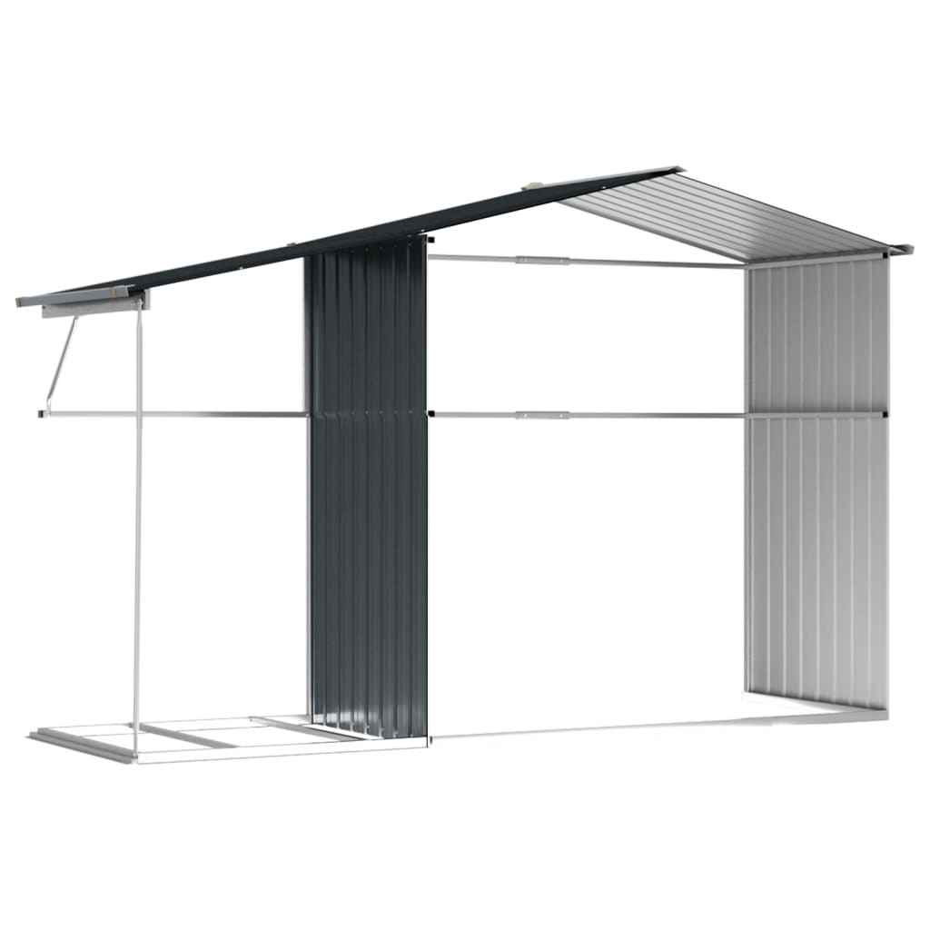 Antracitszürke horganyzott acél kerti fészer 277x192,5x179 cm 9