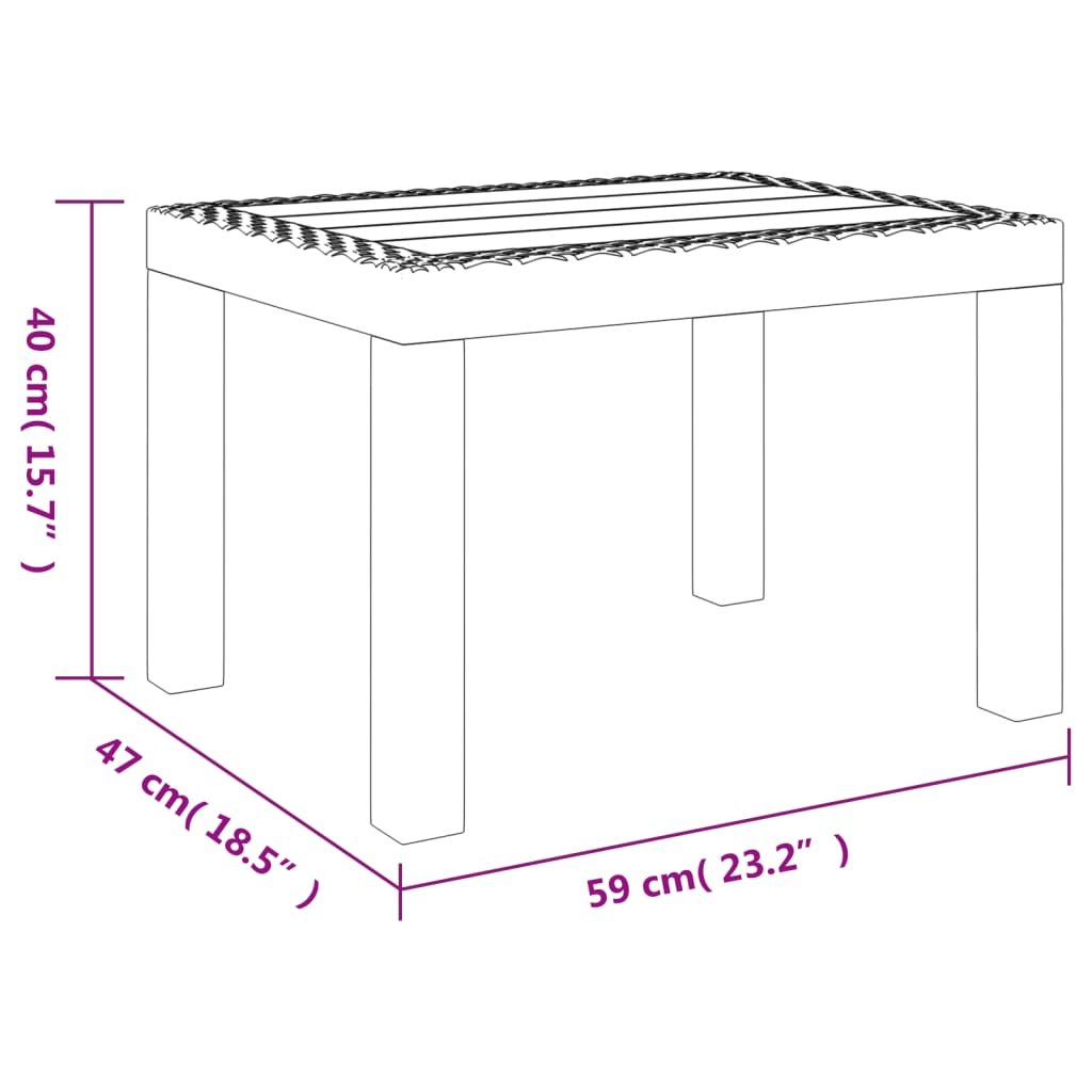 Fehér PP kerti asztal 59 x 47 x 40 cm 7